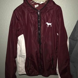 Victoria Secret Maroon and White Anorak