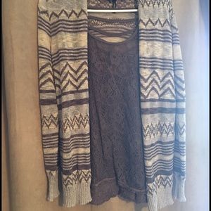 Maurice's lightweight sweater and sheer tank.