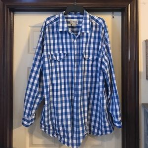 Blue and white checkered men's shirt