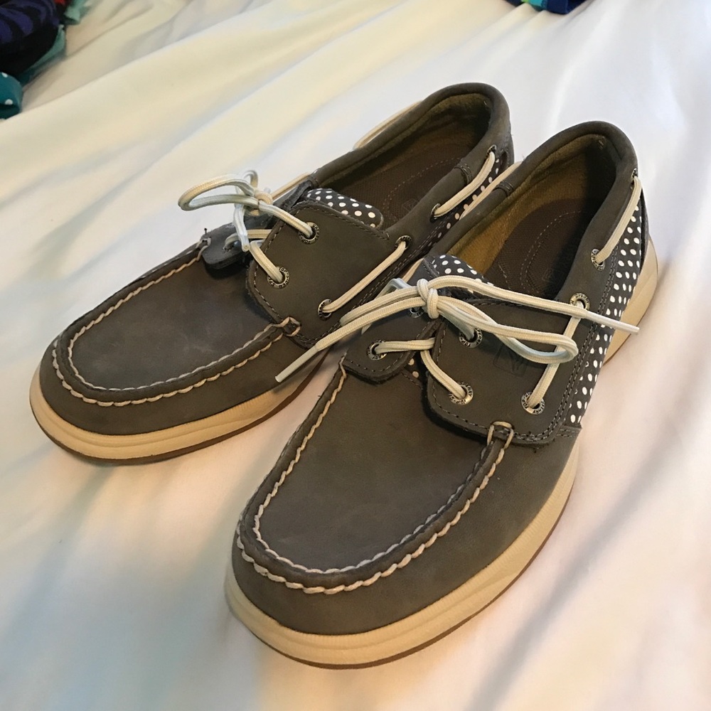 Women's Grey Polka Dot Sperry's