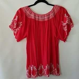 Embroidered floral top