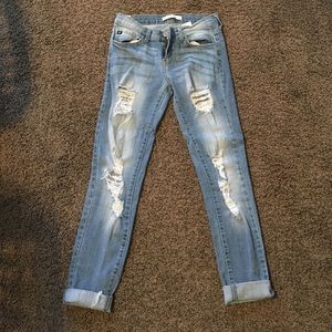 Distressed jeans