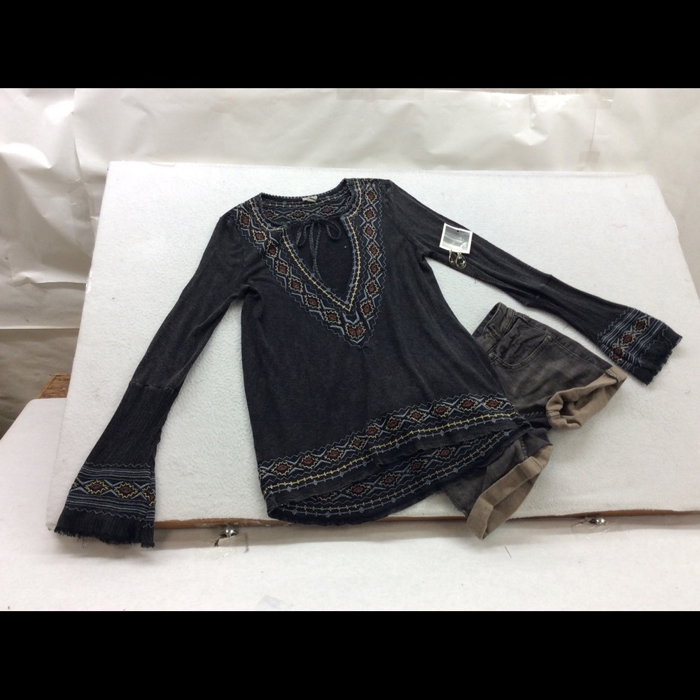 Free People Gray Wash Denim Jean Shorts New