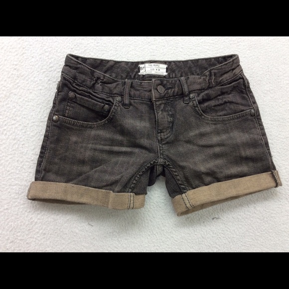 Free People Gray Wash Denim Jean Shorts New - Picture 2 of 4