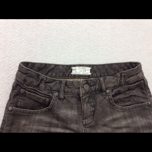 Free People Gray Wash Denim Jean Shorts New - Picture 3 of 4