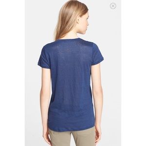 Authentic Burberry Brit Scoop Neck Linen Tee
