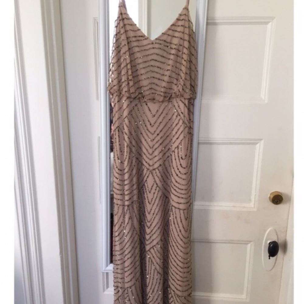 Adriana Papell embellished beaded blouson gown