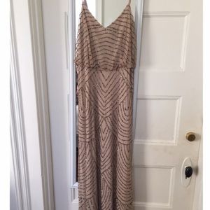 Adriana Papell embellished beaded blouson gown