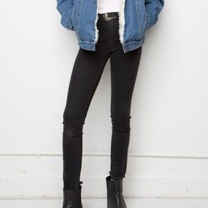 Brandy Melville Denim Black Zipper Jeans
