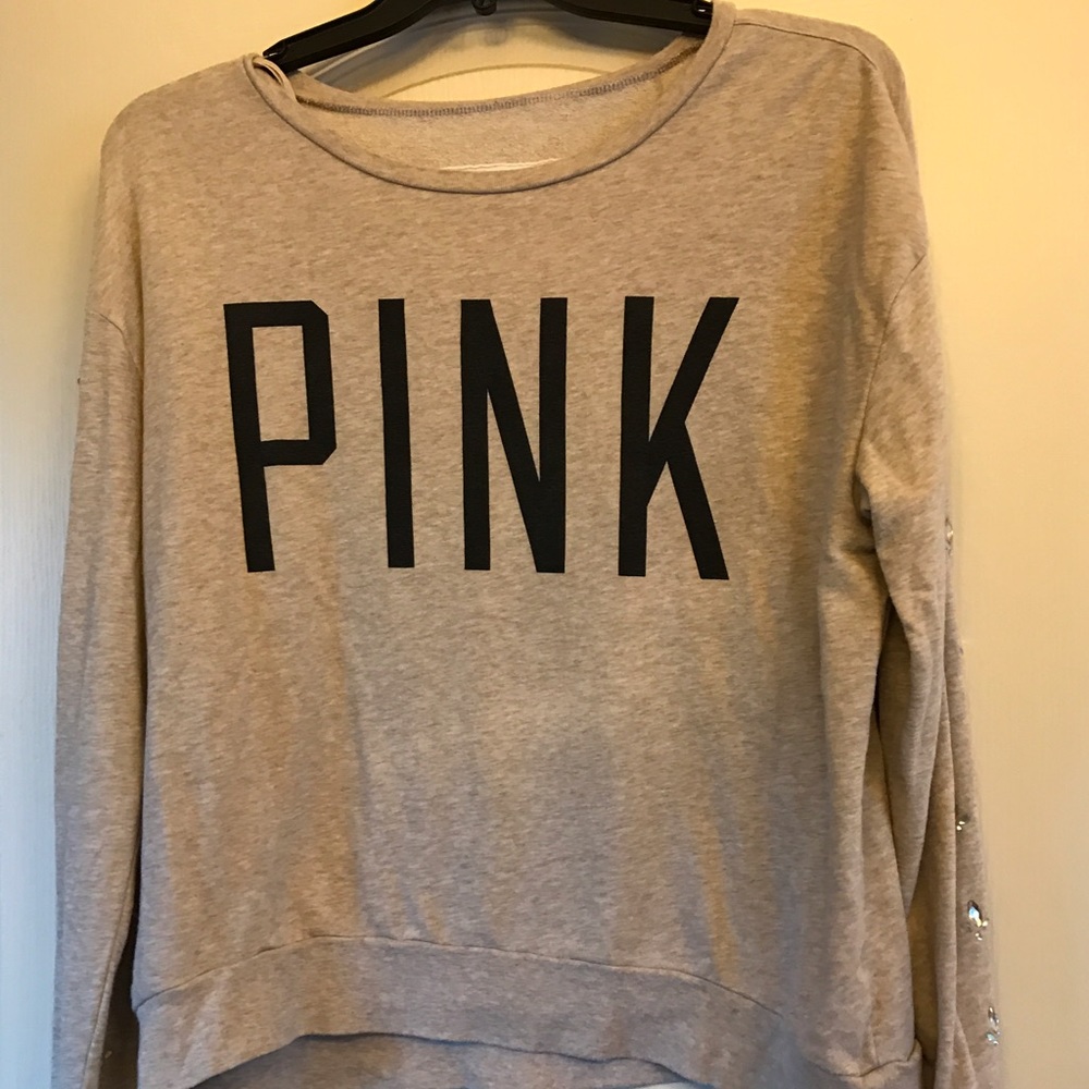 Victoria secret pink bling crew rhinestone top