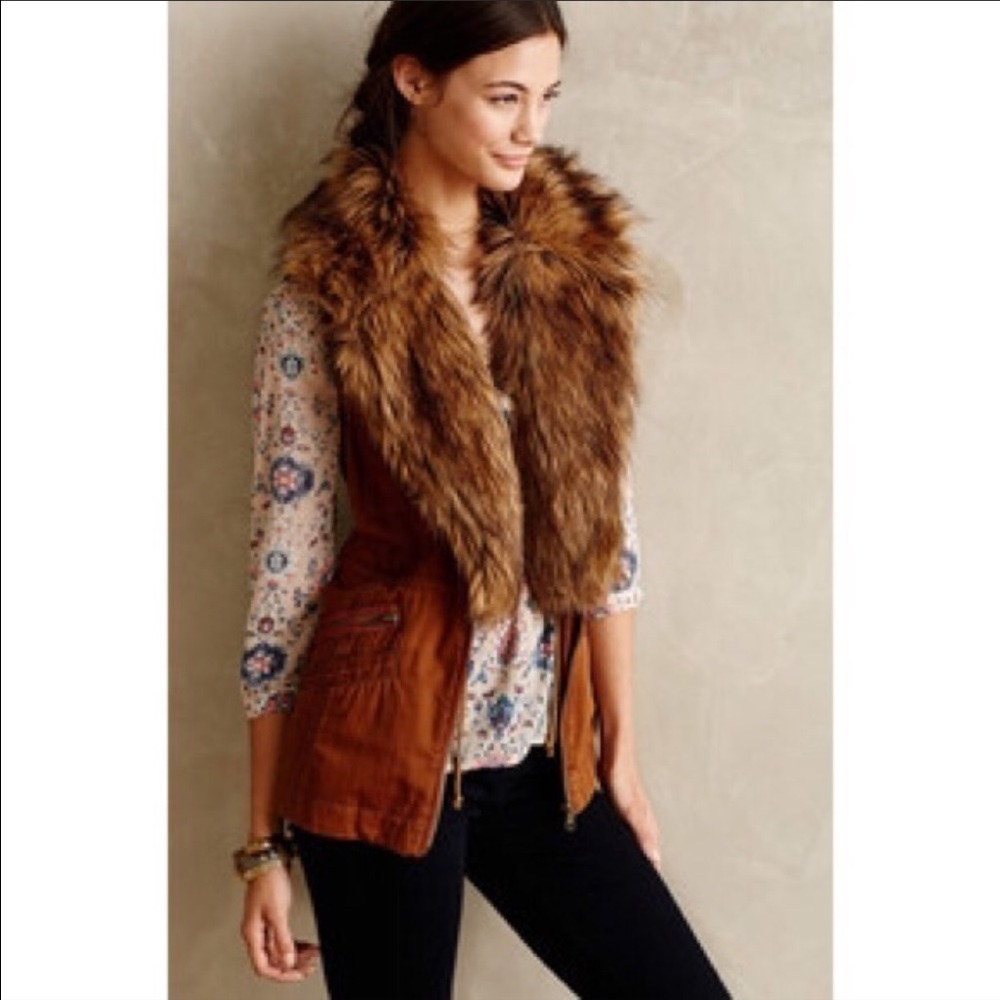 Hei Hei Faux Fur Vest Jacket from Anthropologie