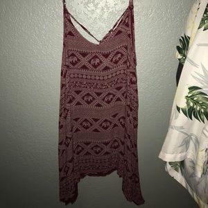 MUST GO. Maroon and Grey strap Boho dress