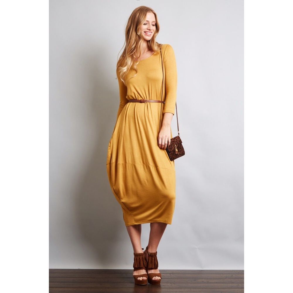 🌸CLEARANCE🌸3/4 Sleeve Bubble Hem Dress - Picture 4 of 6