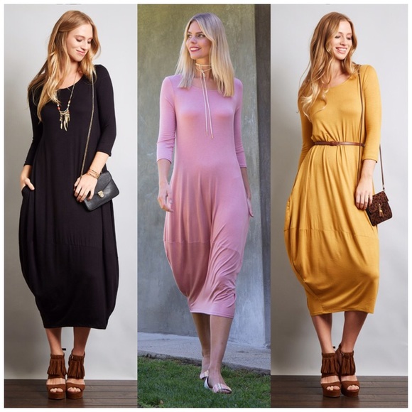 🌸CLEARANCE🌸3/4 Sleeve Bubble Hem Dress - Picture 3 of 6