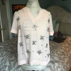 Pale Pink Jeweled Top
