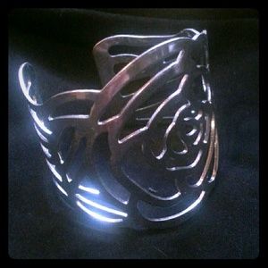 Silver metal cuff bracelet
