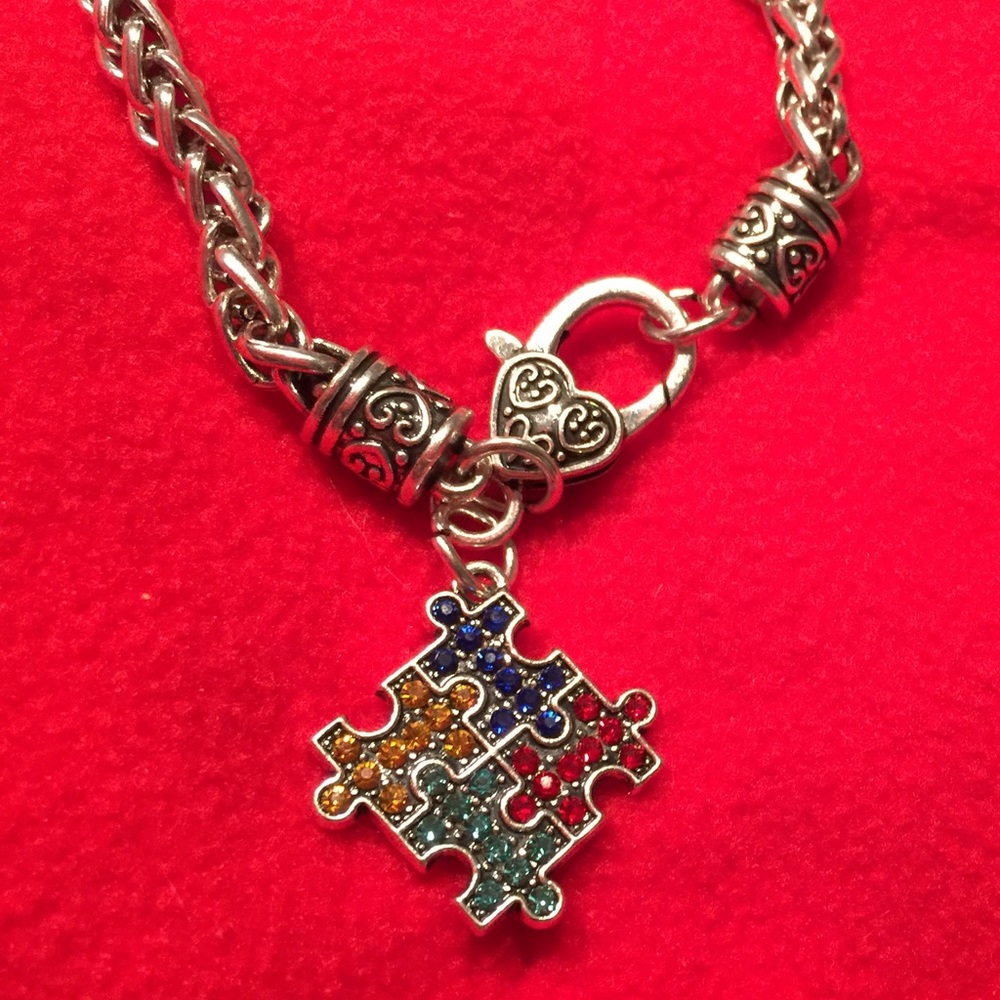 ✨ Spectrum Autism awareness puzzle charm bracelet