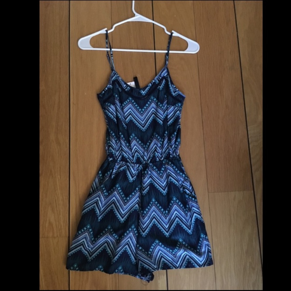 teal/blue aztec romper, perfect for summer!