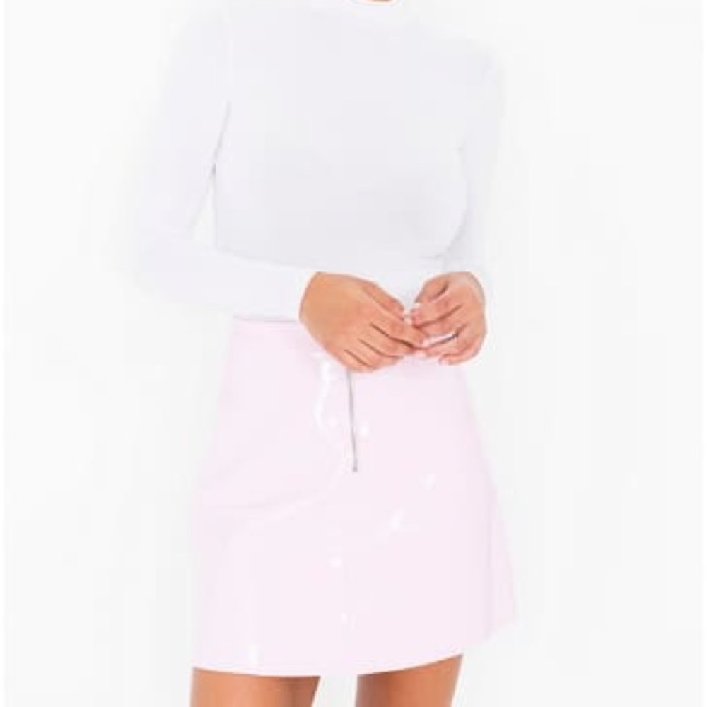 American Apparel Pink Leather Skirt