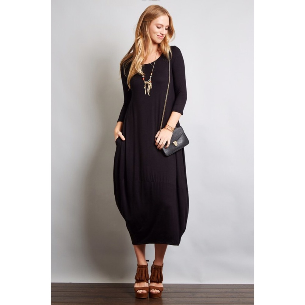 🌸CLEARANCE🌸3/4 Sleeve Bubble Hem Dress - Picture 4 of 8