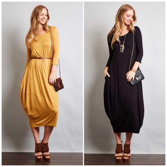 🌸CLEARANCE🌸3/4 Sleeve Bubble Hem Dress - Picture 3 of 8