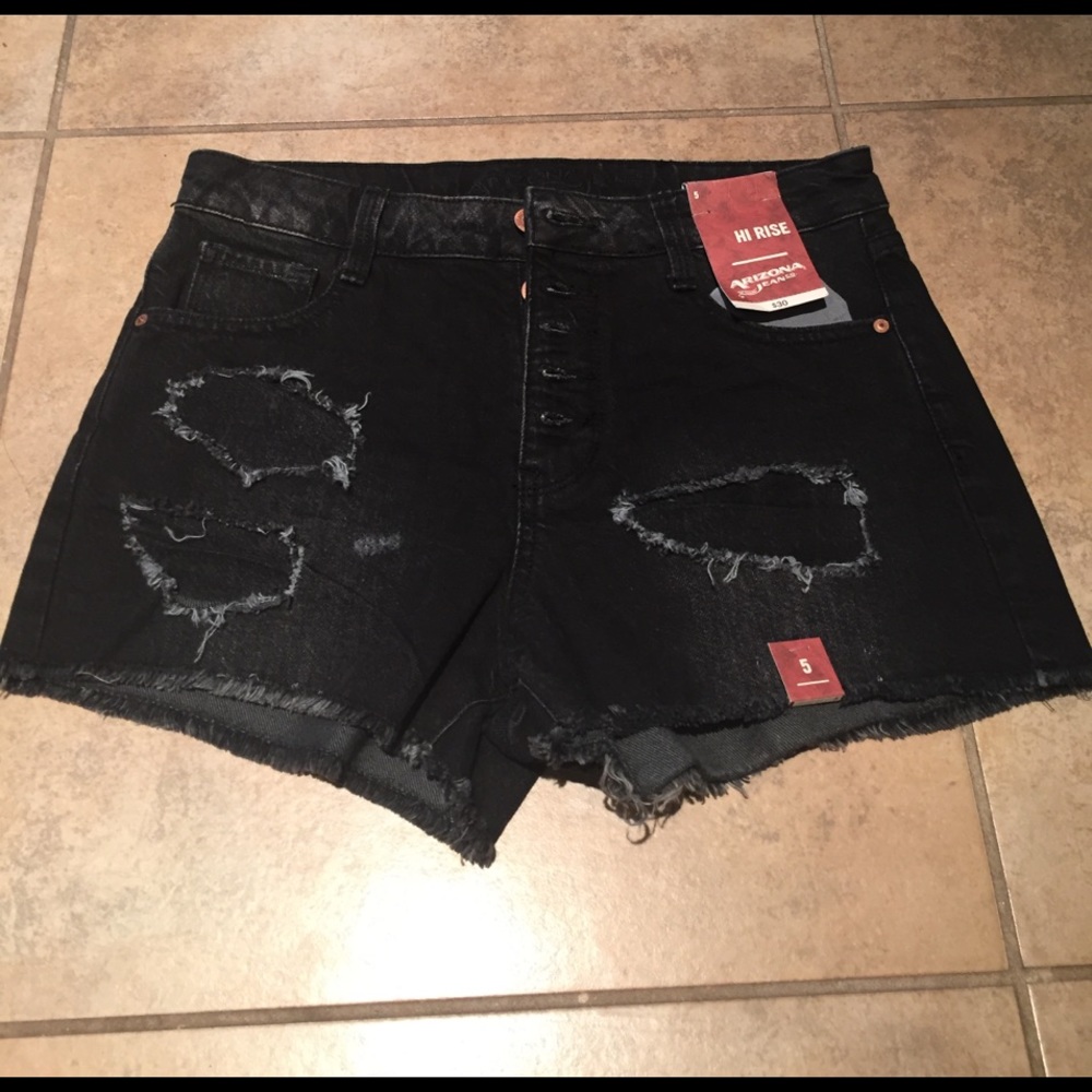 Black high rise shorts
