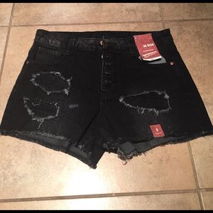 Black high rise shorts