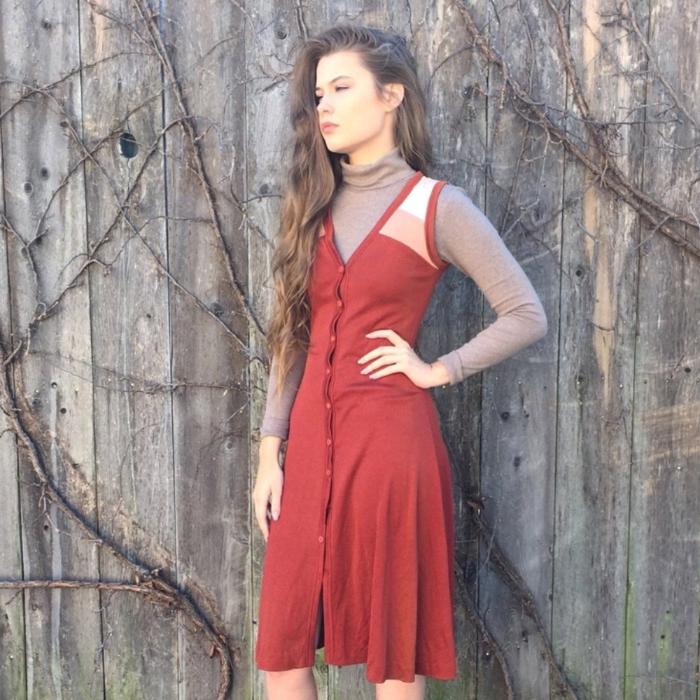 70s Mod Button Down Dress