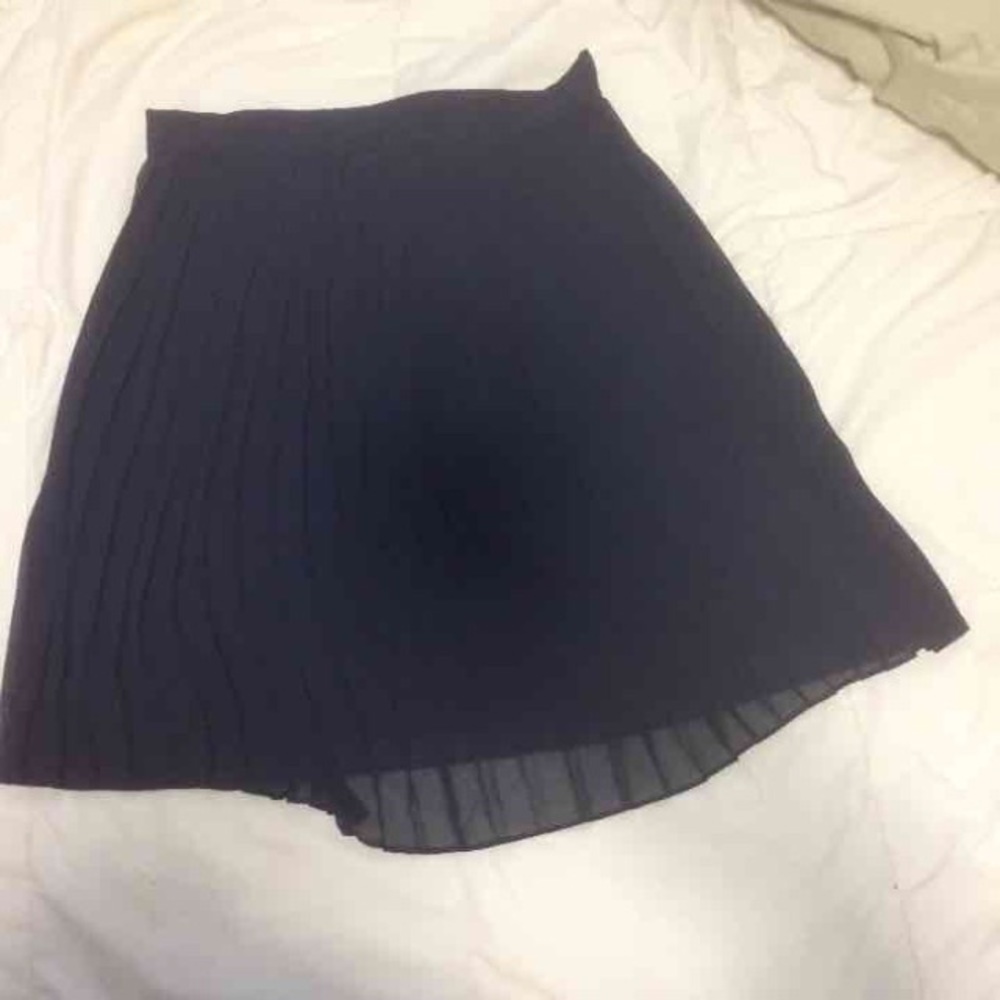 Forever 21 Navy Pleated Chiffon Skirt