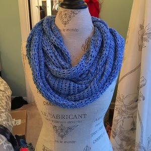 Blue Crochet Infinity Scarf