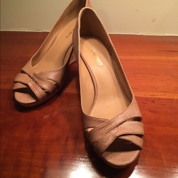 Nine West Peep Toe Cork Wedges - Picture 2 of 3