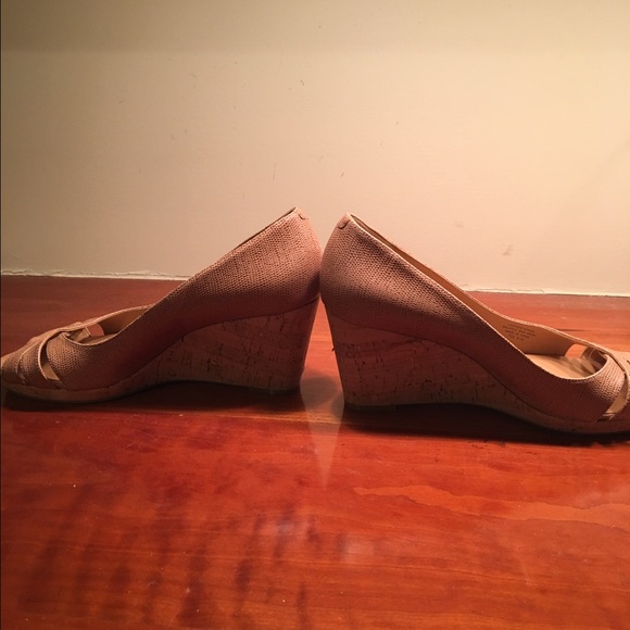 Nine West Peep Toe Cork Wedges - Picture 3 of 3