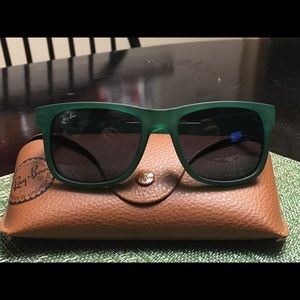 Ray-ban Justin custom green sunglasses