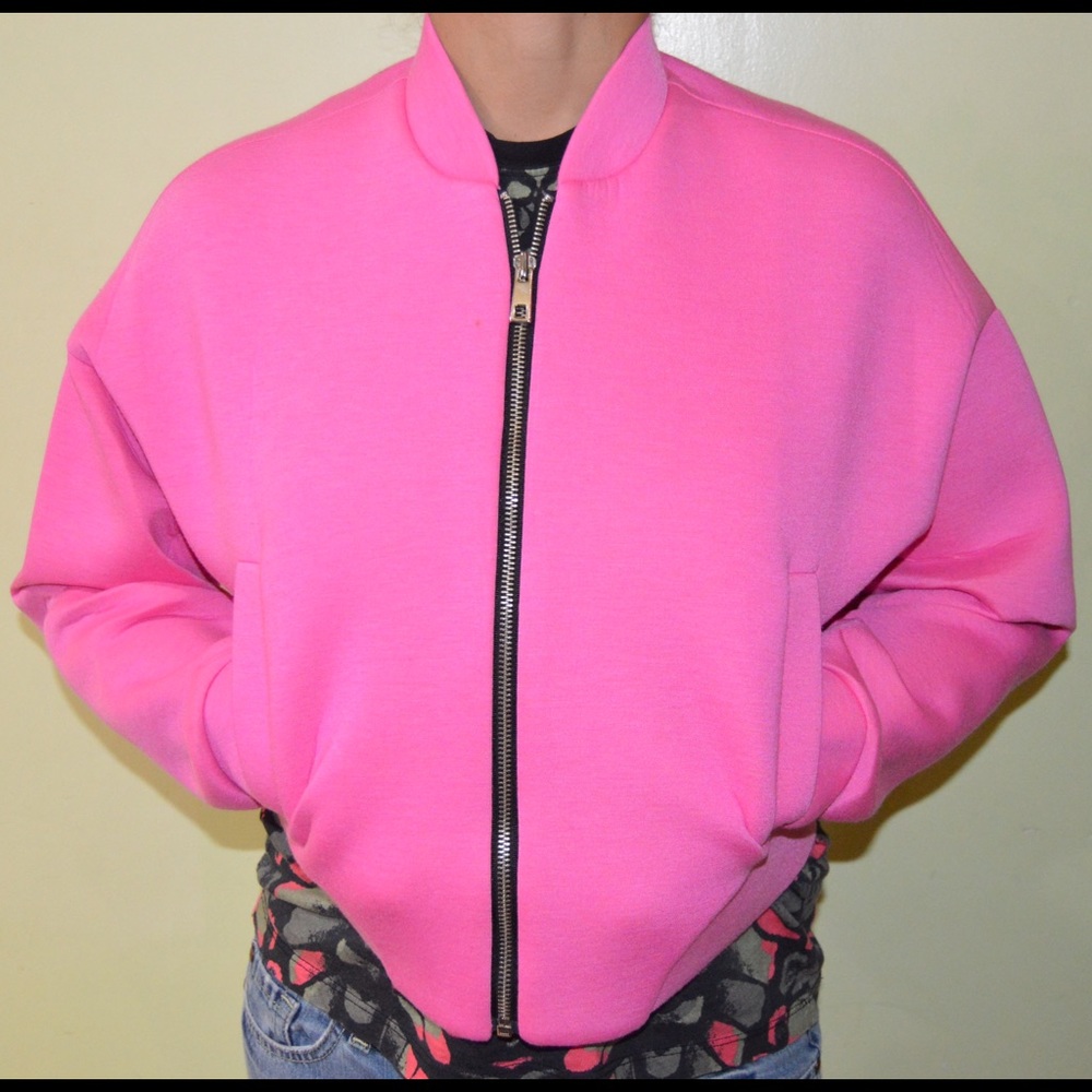 Hot pink bomber jacket