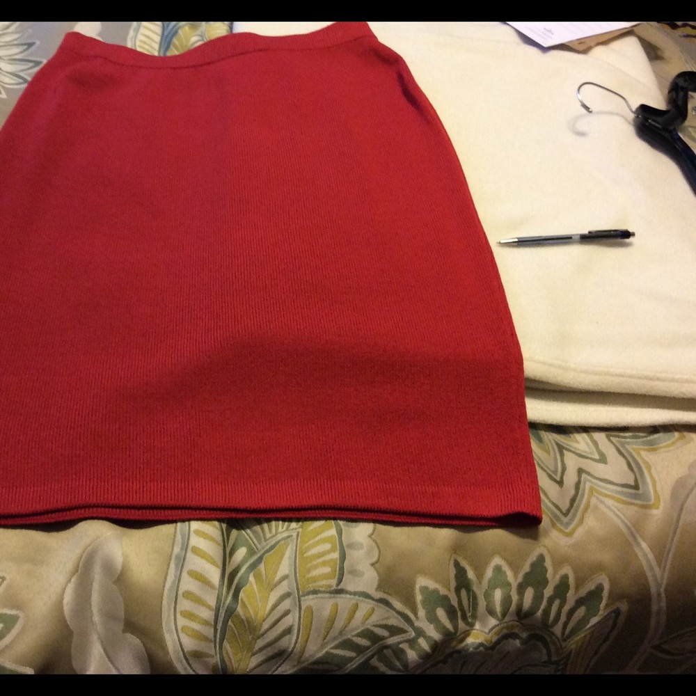 Red St. John skirt