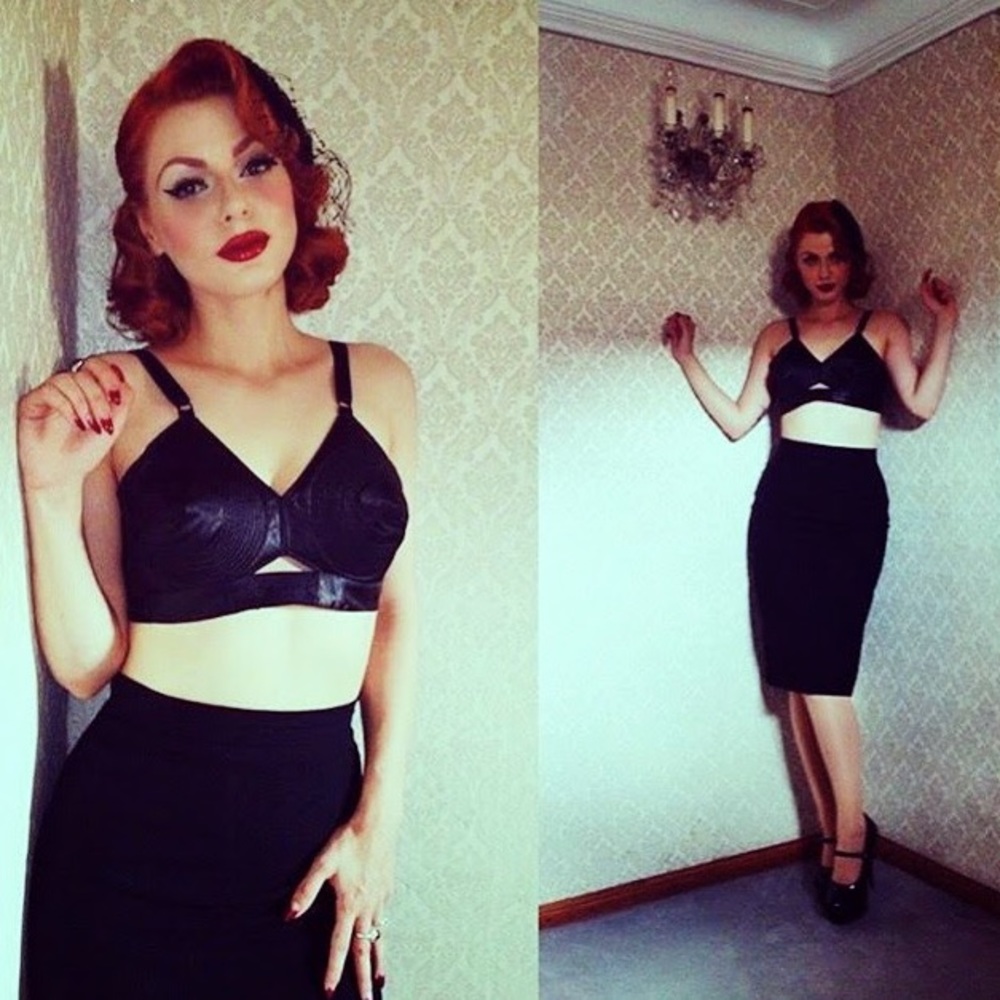 Retro Satin Bullet Bra