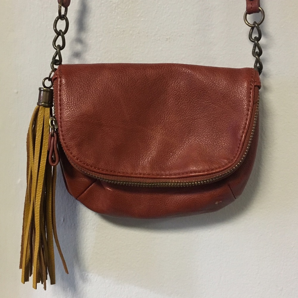 Faux leather cross body bag