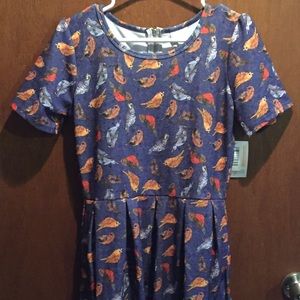NWT Lularoe Amelia Large Bird Print Dress