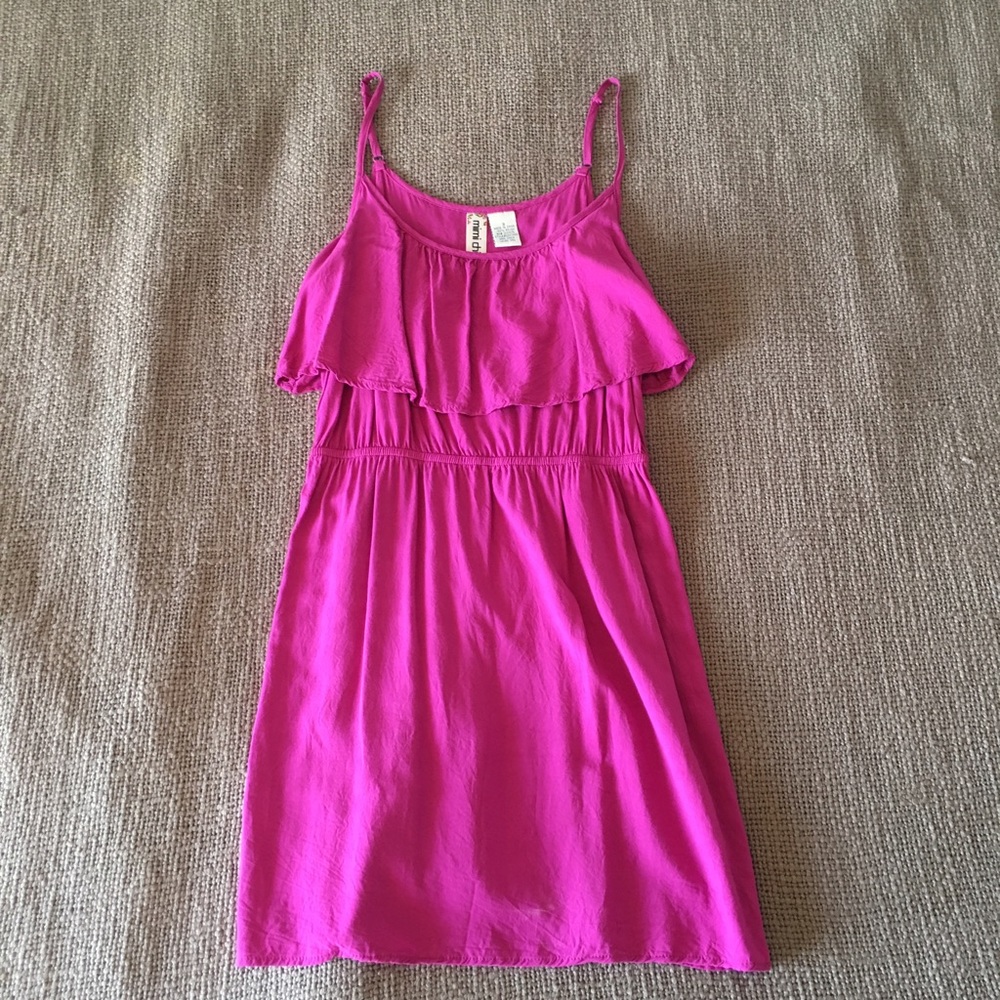 Mimi Chica: Magenta Ruffle Dress