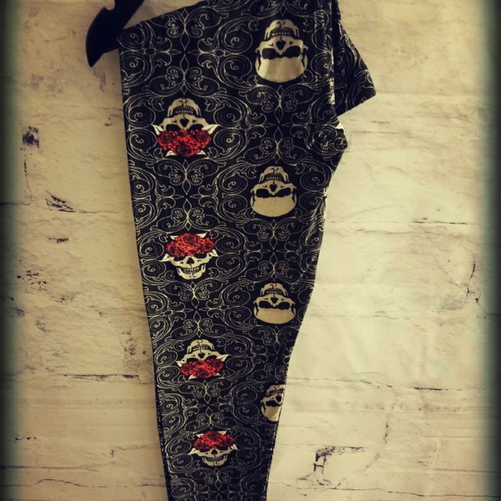 My Lala Leggings ROSE crown skulls