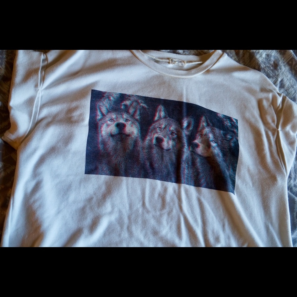 Brandy Melville Wolf Crop Top