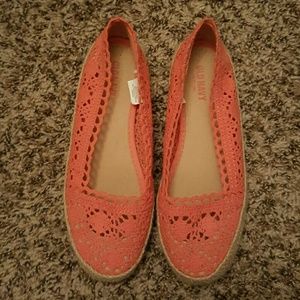Coral crochet flats by Old Navy