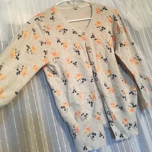 Creme floral cardigan