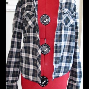 BDG Urban Outfitters Green Flannel Button-Down