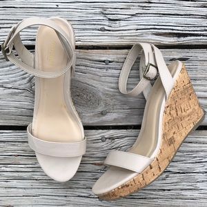Cream Wedge with Ankle Strap!