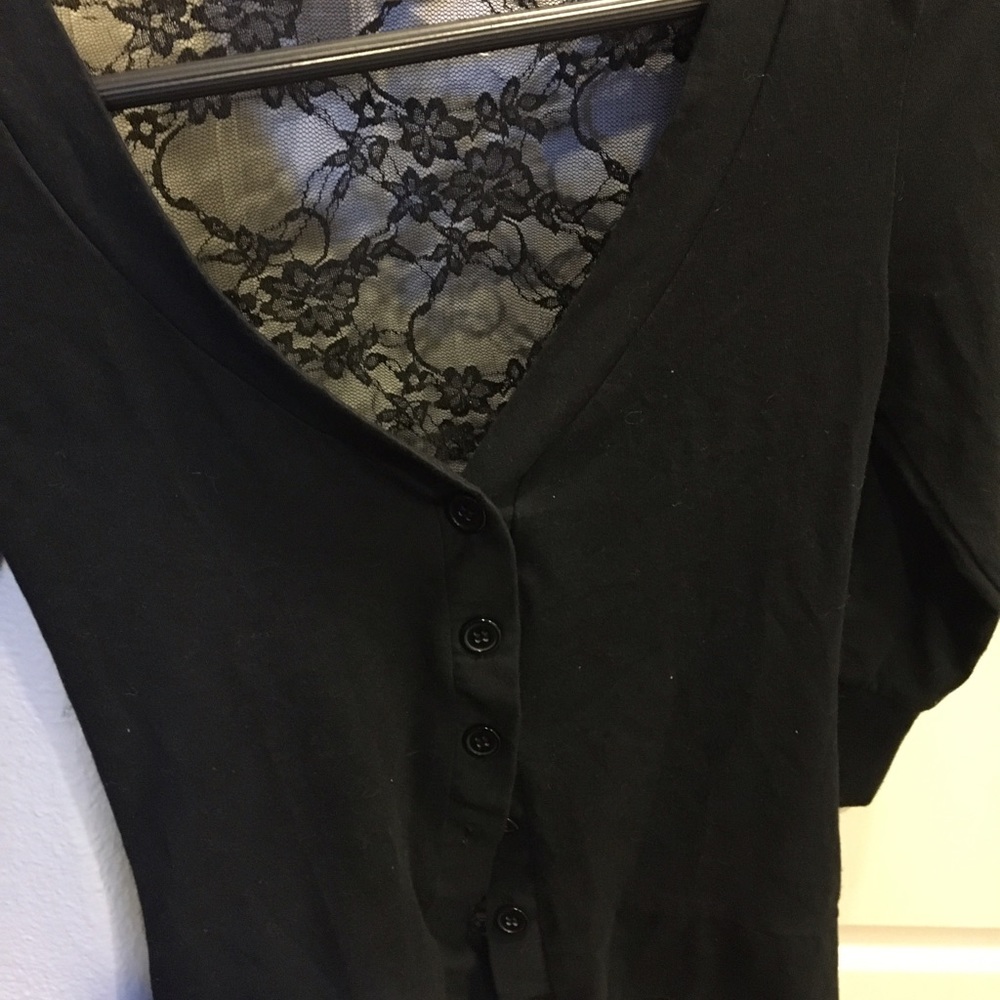 Black cardigan with lace back