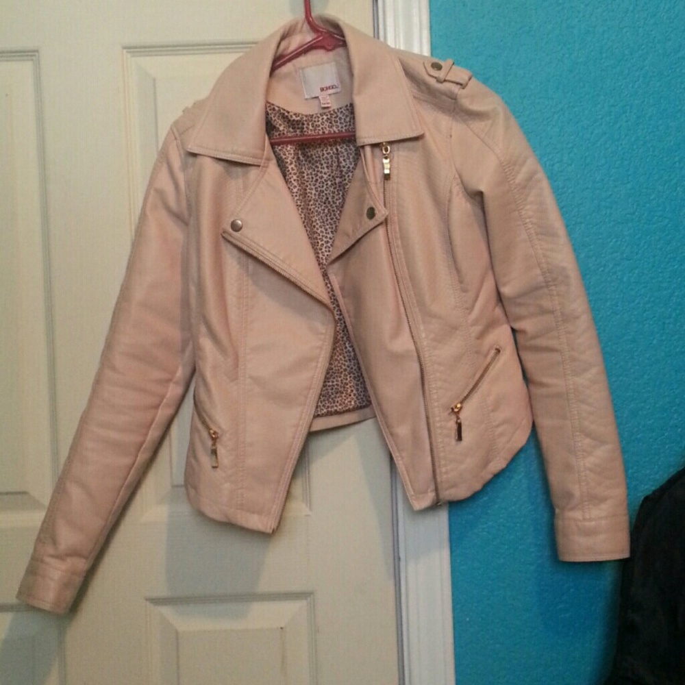 Bongo Pastel Pink Leather Motor Jacket