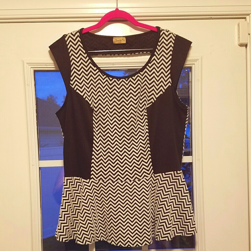 Chevron Peplum Top