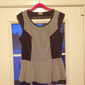 Chevron Peplum Top