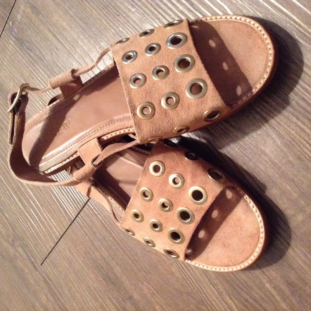 Tan flat j Crew sandals